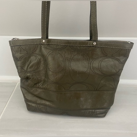 Olive Green Leather Coach purse - Picture 5 of 5